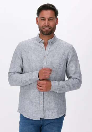 DSTREZZED Heren Hemden Shirt Button Down Linen Melange - Lichtgrijs