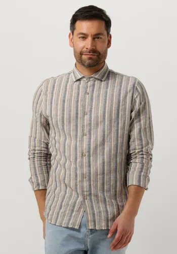 DSTREZZED Heren Hemden Shirt Fancy Linen Stripe - Donkerblauw