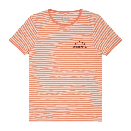 Dstrezzed T-shirt Gestreept Oranje/Wit   
