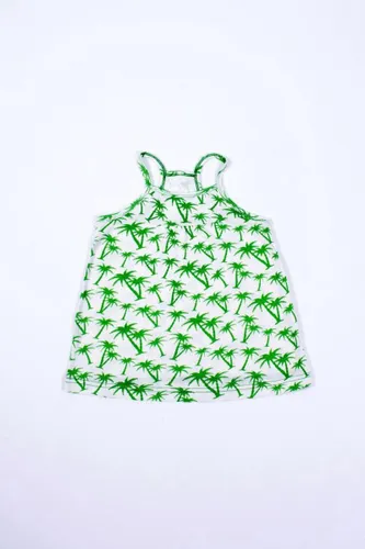 Ducksday – T-shirt – Top – Meisje– Stretch – Equator – Palmboom – Wit – Groen  - Promo –