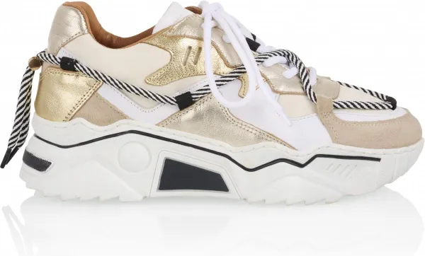 DWRS Label - Dames Sneakers Jupiter - White Champagne