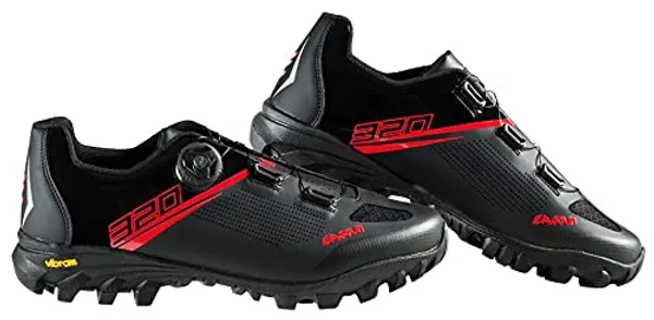Eassun 320, Chaussures de Cyclisme Mixte, Noir/Rouge