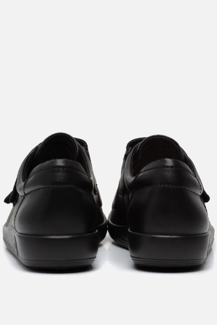 Ecco Soft 2.0 Velcro Sneakers zwart Leer