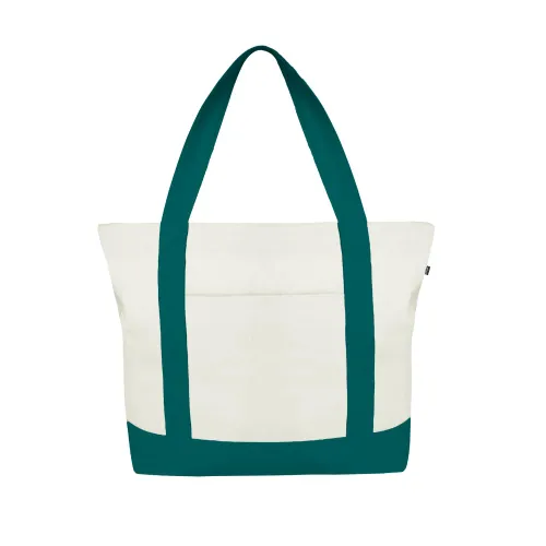 Ecoright Canvas Tote Bag for Women with Zip & Inner Pocket