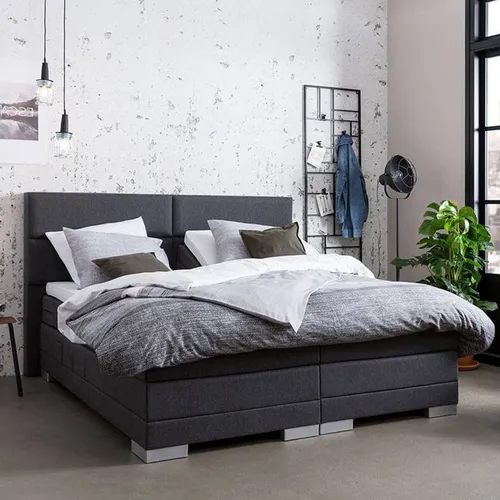 Elektrisch Verstelbare 2-Persoons Boxspring - Thor - Antraciet 160x210 cm - Pocketvering - Inclusief Topper