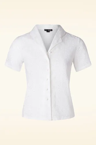 Ellen Broderie Anglaise blouse in wit