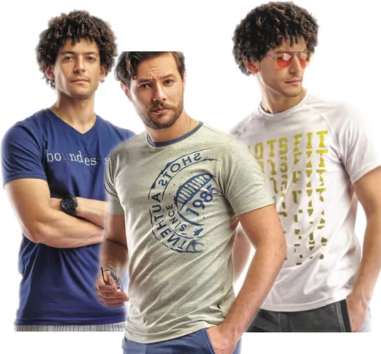 Embrator 3-stuks mannen T-shirt mix2 blauw/wit maat XL