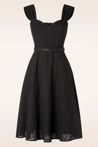 Embroidery Summer flare jurk in zwart