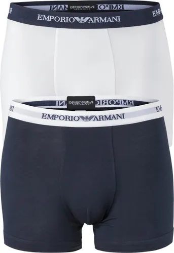 Emporio Armani - Basis 2-pack Boxershorts Wit / Blauw