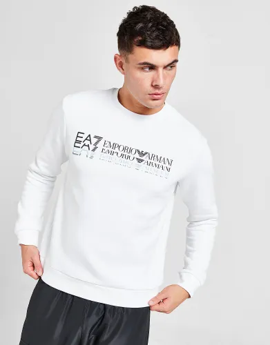 Emporio Armani EA7 Fade Logo Crew Sweatshirt, White