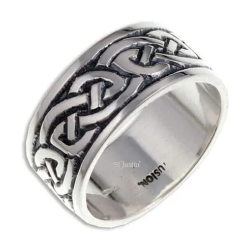Endless Knot (Broad) Zilveren Ring, keltische ring Maat 65 (SR912.65)