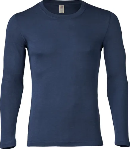 Engel Natur Heren Shirt Lange Mouw Zijde - Bio Merino Wol GOTS - navy blauw 54/56(XL)