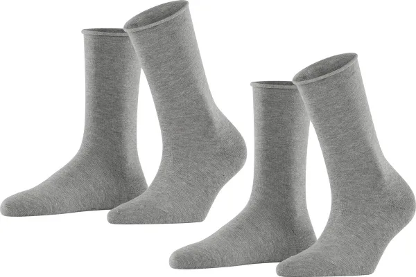 Esprit Basic Pure 2-Pack duurzaam organisch katoen multipack sokken dames grijs