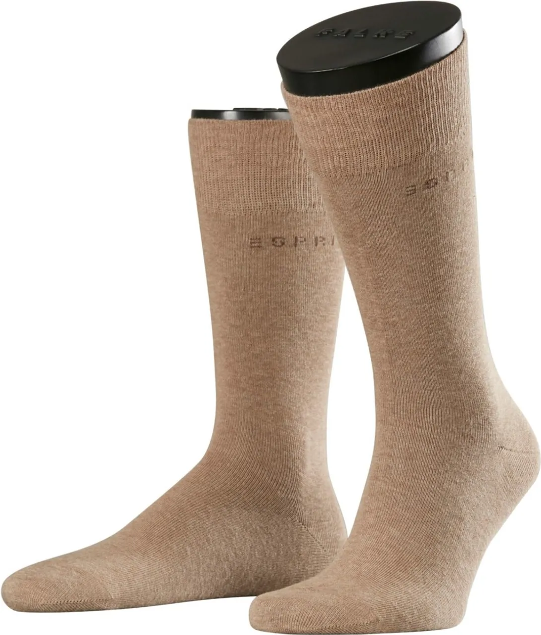 Esprit Basic Uni 2-Pack zacht biologisch zonder motief ondoorzichtig mid-rise comfortabel set Katoen Multipack Bruin Heren sokken