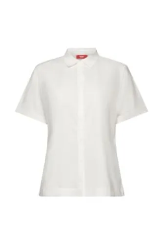 ESPRIT Overhemd met korte mouwen van katoen-popeline