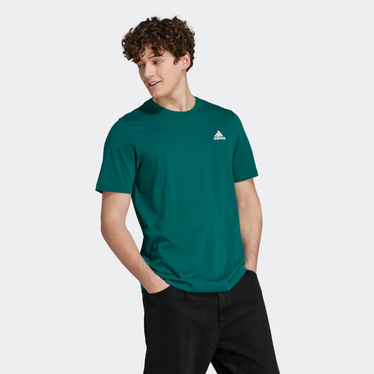 Essentials Single Jersey Embroidered Small Logo Tee