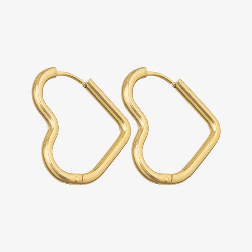 Essenza Heart Hoop Earrings Gold