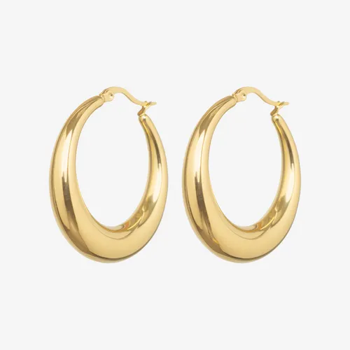 Essenza Large Hoop Earrings Gold