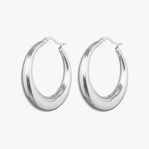 Essenza Large Hoop Earrings Silver