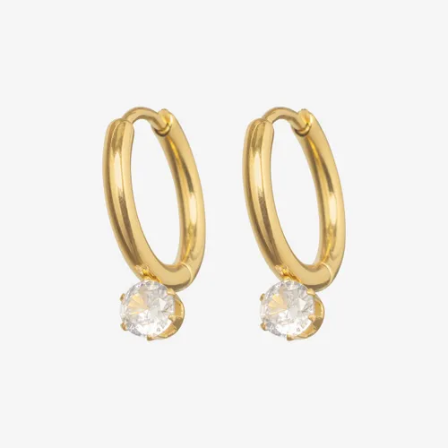 Essenza White Stud Earrings Gold