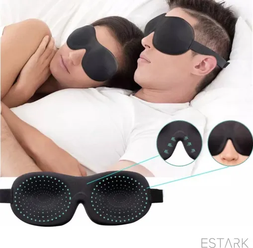 ESTARK® Luxe Slaapmasker - Oogmasker - 3D Ergonomisch - Blinddoek - Traagschuim - Nachtmasker - Reismasker - Slaap Masker - Vrouwen Kinderen Mannen -...