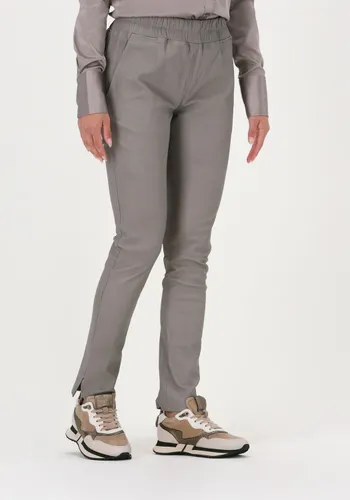 EST'SEVEN Dames Broeken Est'chino Stretch Leather - Taupe