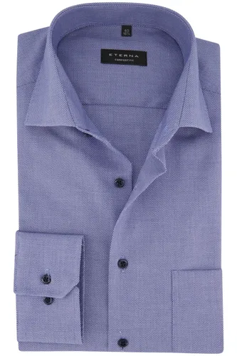 Eterna business overhemd Comfort Fit blauw geruit katoen wijde fit