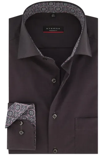 Eterna business overhemd Luxor Modern Fit zwart effen katoen normale fit