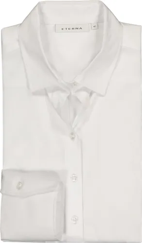 ETERNA dames blouse modern classic - stretch satijnbinding - wit