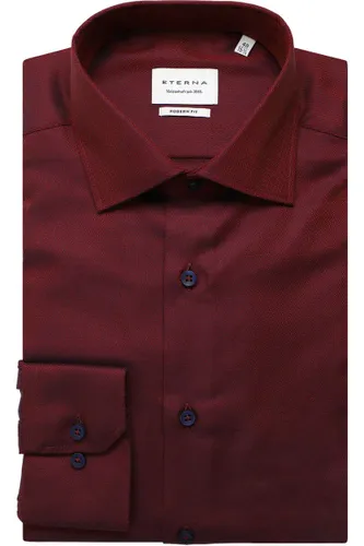 ETERNA Modern Fit Overhemd bordeaux, Gestructureerd