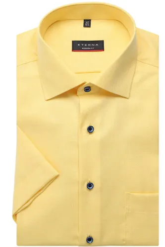 ETERNA Modern Fit Overhemd Korte mouw geel