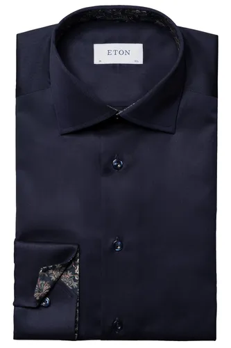 Eton business overhemd normale fit donkerblauw effen 100% katoen Contemporary Fit
