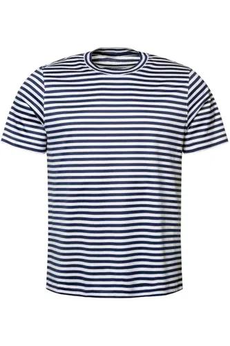 ETON Slim Fit T-Shirt ronde hals blauw/wit, Gestreept