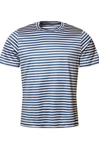 ETON Slim Fit T-Shirt ronde hals blauw/wit, Gestreept