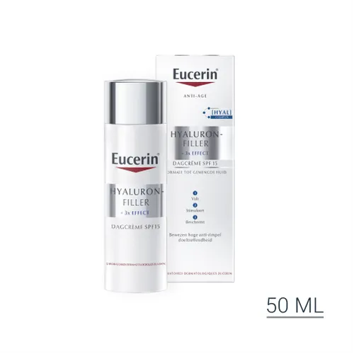 Eucerin Hyaluron-Filler 3x Effect Dagcrème SPF15 Normale Tot Gemengde Huid Anti Age en Rimpels 50ml