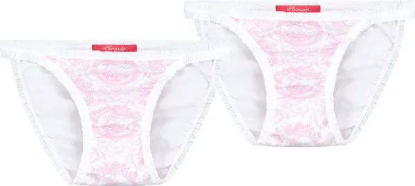 Exclusief Luxueus Kinder ondergoed, twee Luxe mooie zacht roze Girly Tanga's van Hanssop met fashionable elastische rand details en in een luxe exclus