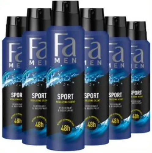 Fa Men Sport - Deodorant Spray - Voordeelverpakking - 6 x 150 ml
