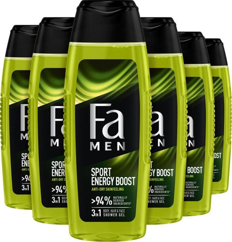 Fa Men Sport Energy Boost Douchegel  6x 250ml - Voordeelverpakking