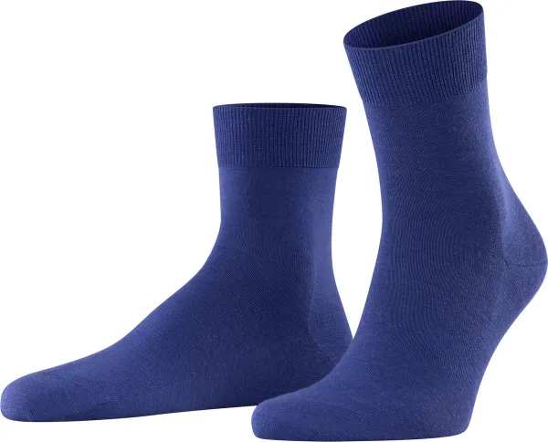 FALKE Airport Korte Sokken zonder patroon ademend dik plain kwart lengte Merinowol Katoen Blauw Heren sokken