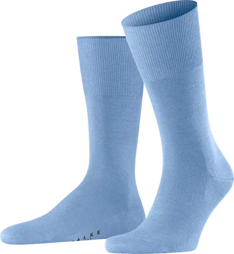 FALKE Airport warme ademende merinowol katoen sokken heren blauw