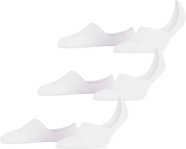 FALKE Step 3-Pack onzichtbare antislip kousenvoetjes duurzaam katoen multipack footies dames wit
