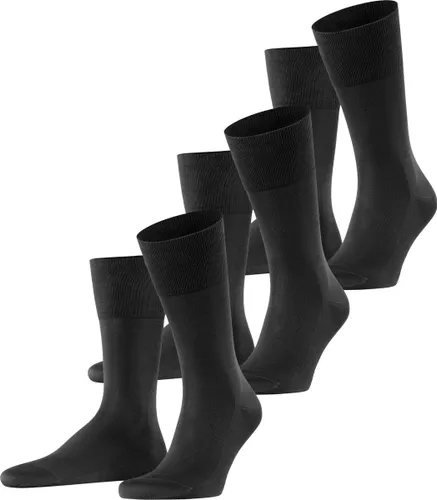 FALKE Tiago 3-Pack Business & Casual organisch katoen multipack sokken heren zwart