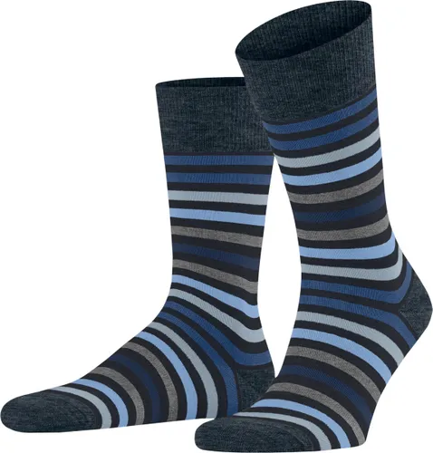 FALKE Tinted Stripe gestreept met patroon merinowol sokken heren blauw