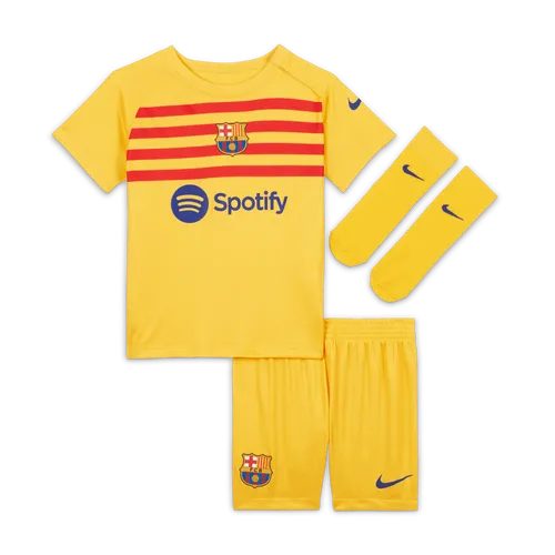 FC Barcelona 2023/24 Vierde Nike Dri-FIT driedelig voetbaltenue voor baby's/peuters - Geel