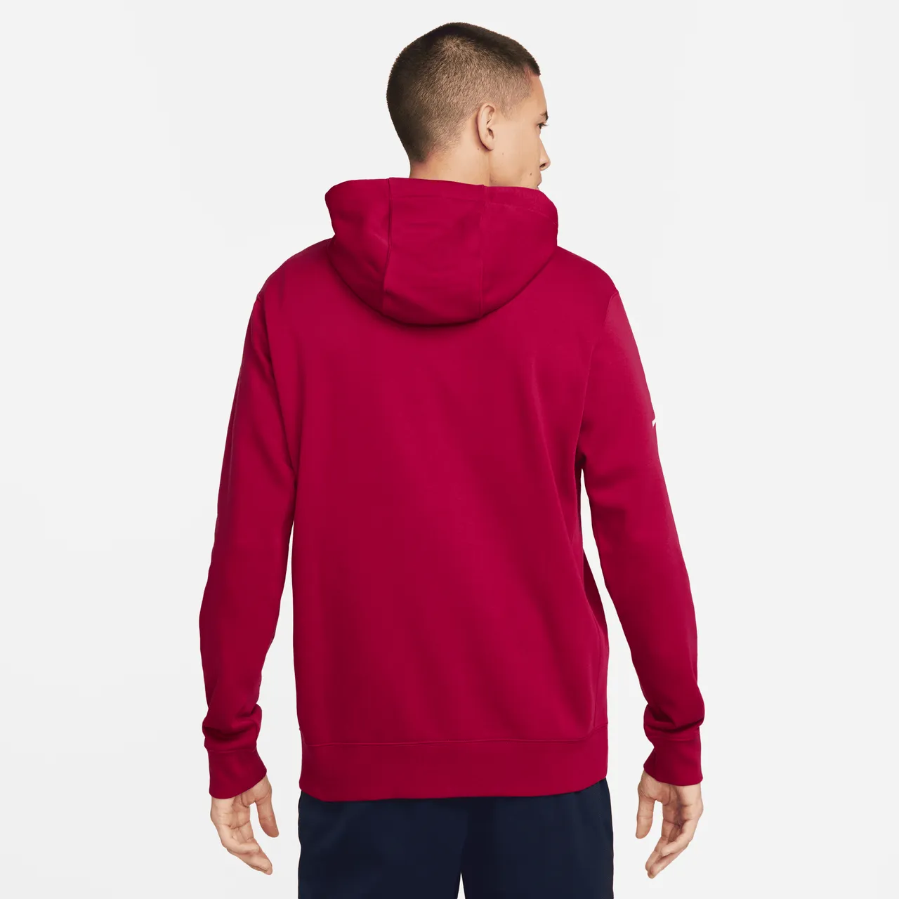 FC Barcelona Nike hoodie van sweatstof met rits voor heren - Rood