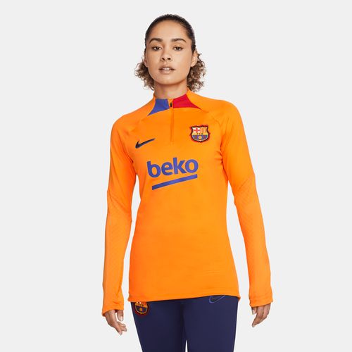 FC Barcelona Strike Nike voetbaltrainingstop met Dri-FIT voor dames - Oranje