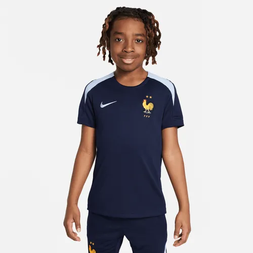 FFF Strike Nike Dri-FIT knit voetbaltop met korte mouwen voor kids - Blauw