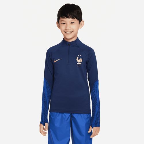 FFF Strike Nike Dri-FIT knit voetbaltrainingstop voor kids - Blauw