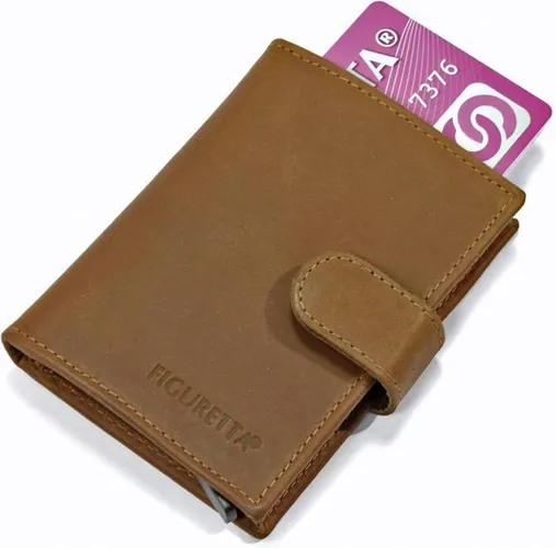 Figuretta RFID Card Protector Creditcardhouder - Leer - Zand