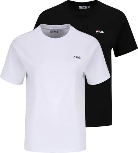 Fila Damen Kurzarmshirt Bari Tee / Double Pack Black-Bright White-L